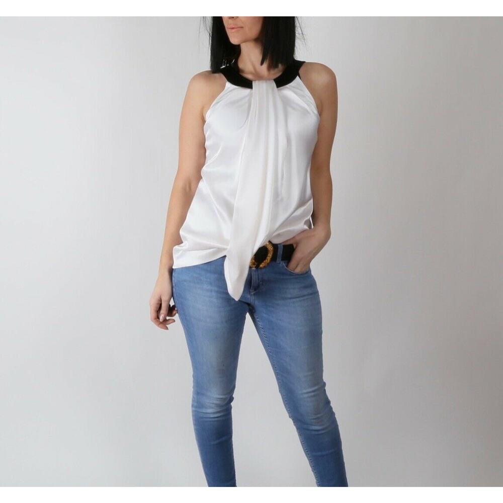 ST. JOHN Ivory Sleeveless Top Blouse Size 2